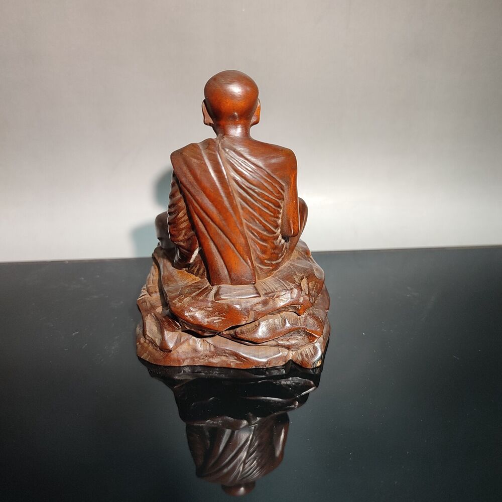 vintage wooden buddha zen chinese antique carvings wood carved boxwood Figurines