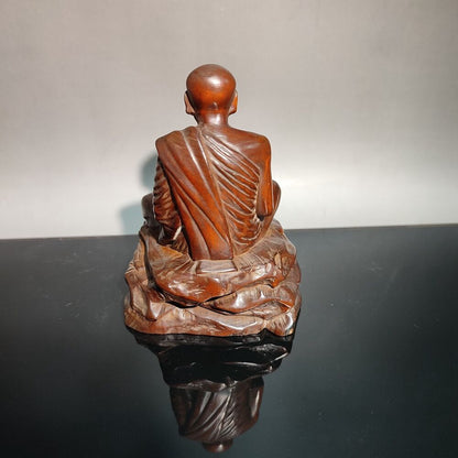 vintage wooden buddha zen chinese antique carvings wood carved boxwood Figurines