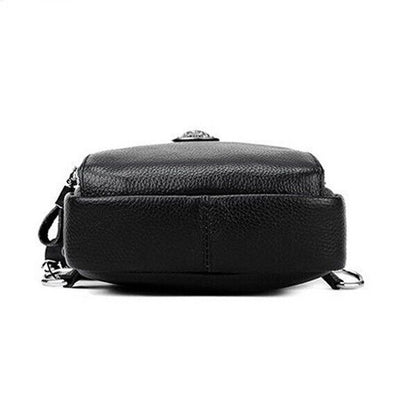 100% Genuine Leather Crossbody Bag Chest Bag Hiking Sling Backpack Shoulder Bag