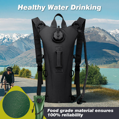 3L Water Bladder Hydration Pack Bag Water Storage Backpack for Hiking Camping US