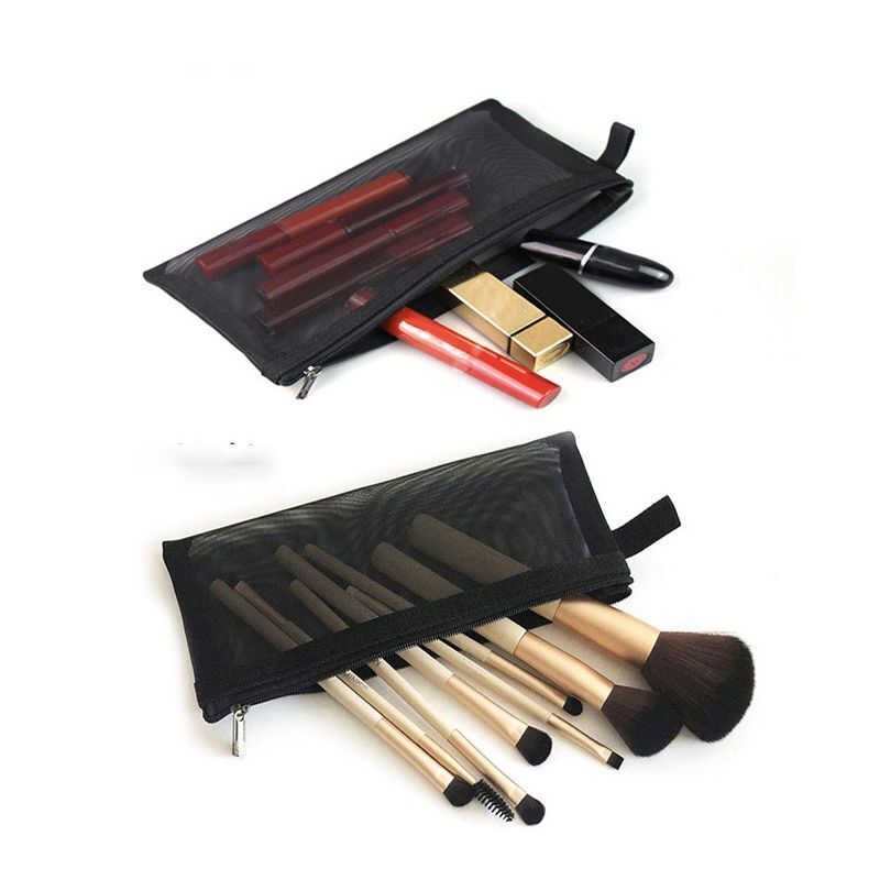 Mesh Cosmetic Bag S/M/L Makeup Bag Traveling Case Organizer Pouch 1 PC Portable