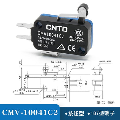 20pcs CNTD Limit Switch CMV10 Micro Button Long Handle Open Limit Sensor Roller
