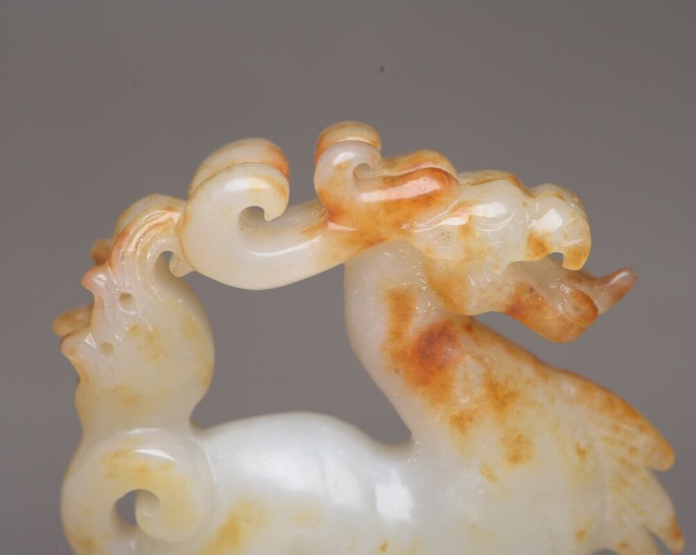 Collection Chinese Hetian Jade Carved Beast Statue Exquisite Unique Figurine Art