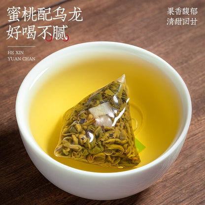 45g Peach Oolong Tea Herbal Tea New Tea Flower and Fruit Triangle Tea Bag Box