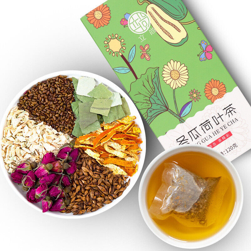 冬瓜荷叶茶 盒装袋泡茶花草茶120克/盒 Winter Melon and Lotus Leaf Tea Boxed At 120G/box