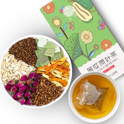 冬瓜荷叶茶 盒装袋泡茶花草茶120克/盒 Winter Melon and Lotus Leaf Tea Boxed At 120G/box
