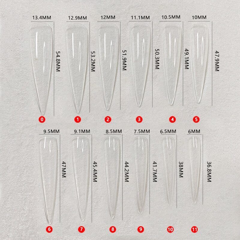 Fake Nail Tips Plastic 3XL Extra Long Stiletto Acrylic Full Manicure Tool 240Pcs