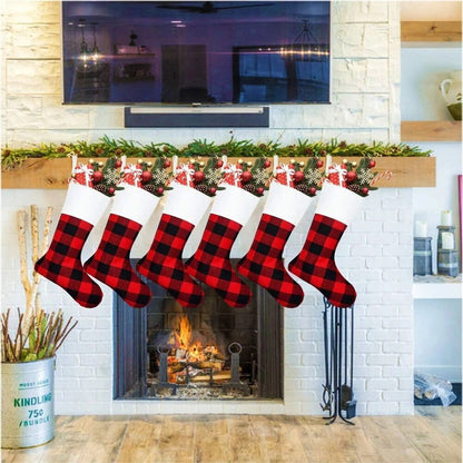 6pc Christmas Stocking Christmas Socks Christmas Tree Decor Xmas Gift Bags 2023