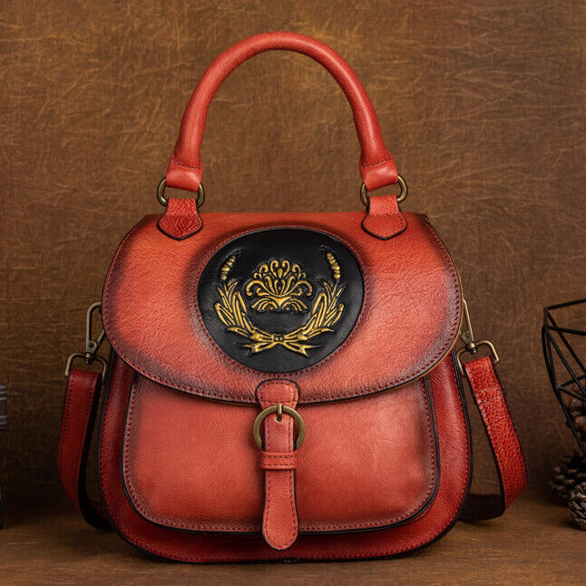 Top Cow Leather Women's Handbag, Luxury Leather Small Backpack Shoulder Bag Hobo