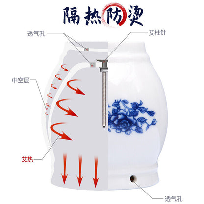 Multifunctional Moxibustion Pot Ceramic Guasha Cup Moxa Pot Wormwood Tool 艾灸艾条艾草