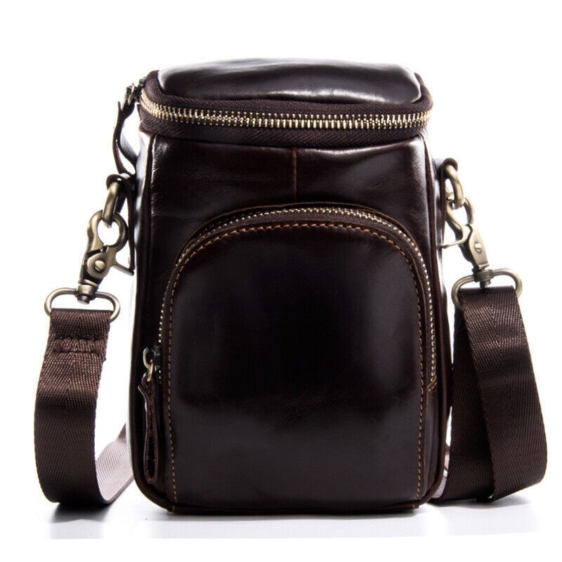 100% Genuine Leather Men's Shoulder Bags Pouch Hook Funny Belt Pack Waist Pack
