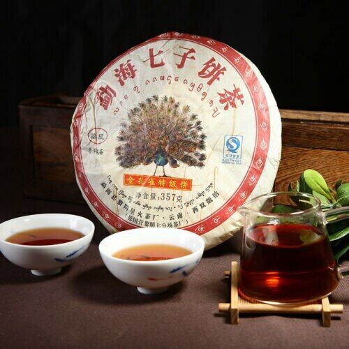 2024 Golden Peacock Tea Premium Menghai Puer Ripe Shu Pu-erh Cake Limin 357g
