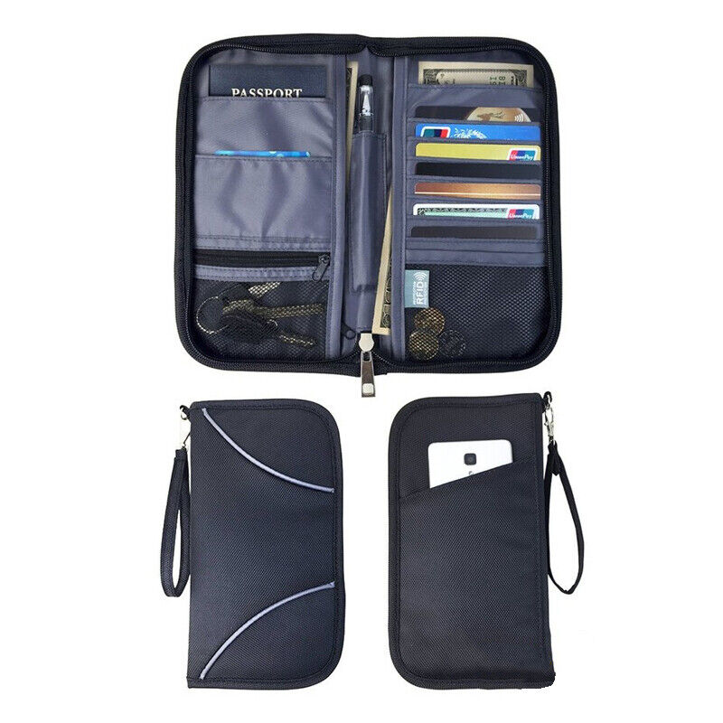 RFID Blocking Passport Organiser Travel Card Storage Bag Phone Pouch Antitheft