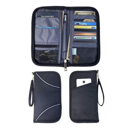 RFID Blocking Passport Organiser Travel Card Storage Bag Phone Pouch Antitheft
