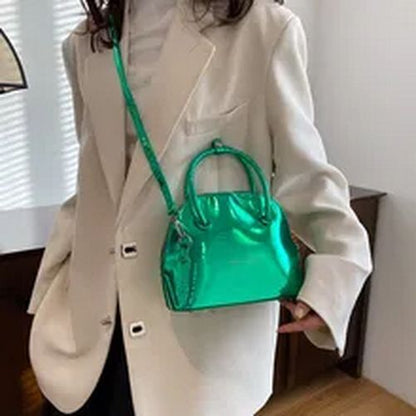Women Shiny Bright Shell Bags Handbag Evening Clutch Patent Leather Versatile