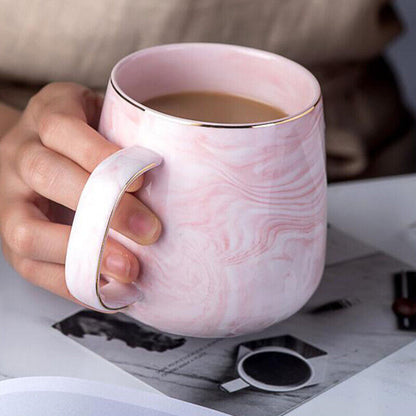 Nordic Style Marble Pattern Ceramic Coffee Mugs Breakfast Milk Tea Cup Gift