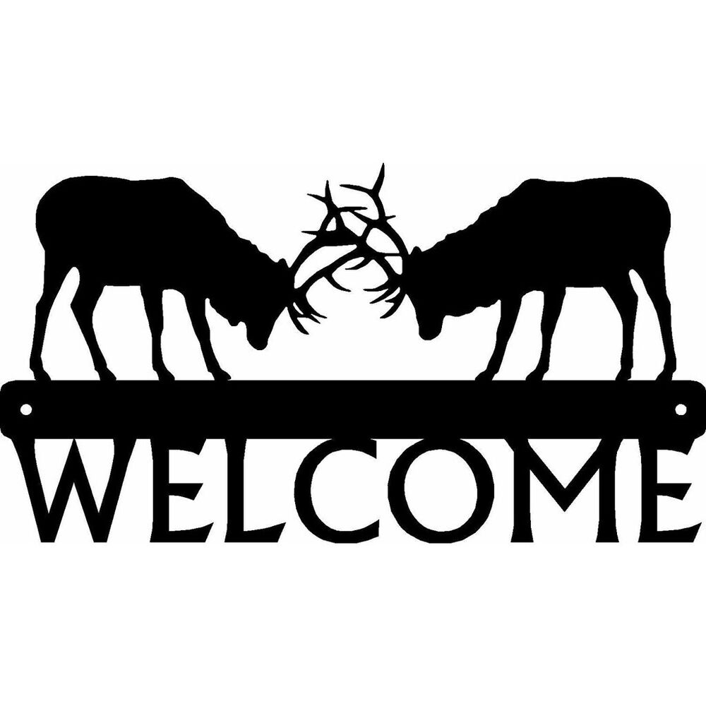 Fighting Elks Welcome Sign Ornaments Artwork Wall Stickers Shape Decoration