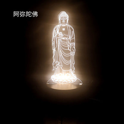 LED Night Light USB Buddha Lamp Shurangama Mantra Heart Sutra Attract Wealth