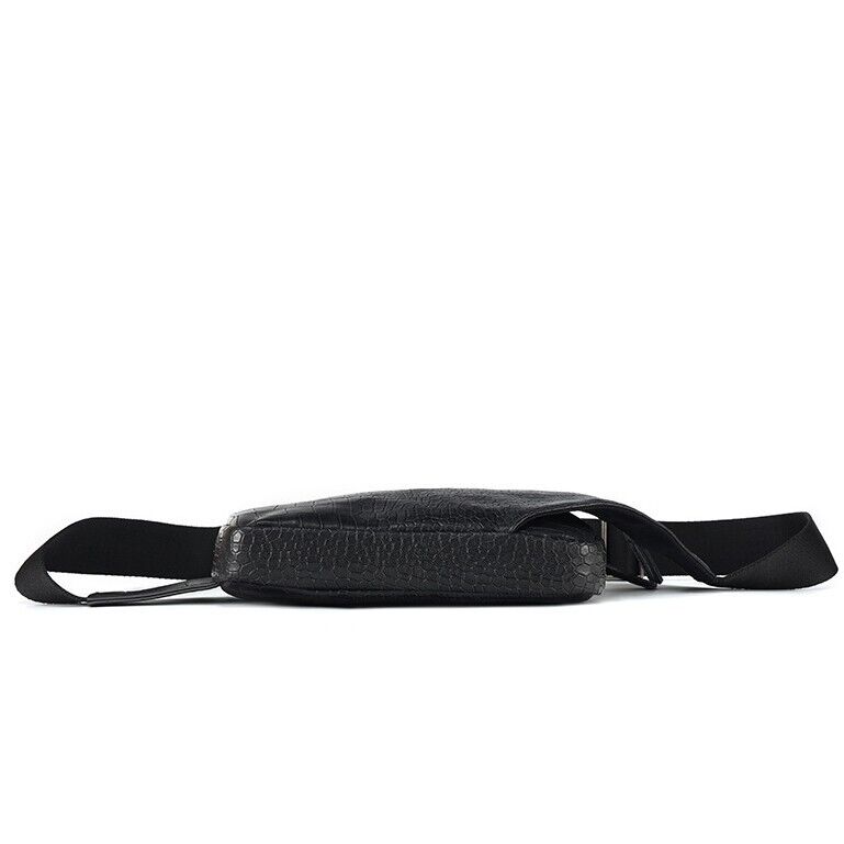 Real leather Men's Crossbody Bag, Crocodile Embossed Deer Skin Sling Chest Bags