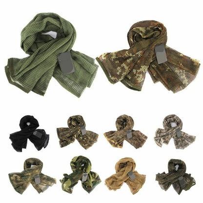 Camouflage Tactical Mesh Scarf Face Veil Camo Airsoft Hunting Cycling bandana