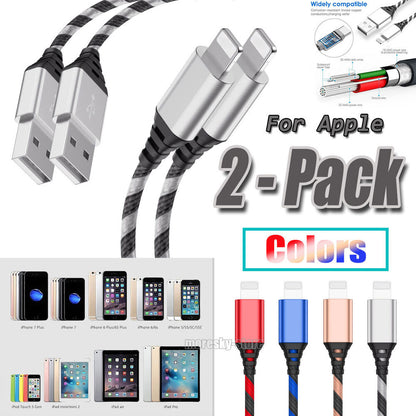 2xCharging Cable 3/6/10ft Data Sync Charge Cord For Apple iPhone 14 Pro Max Plus