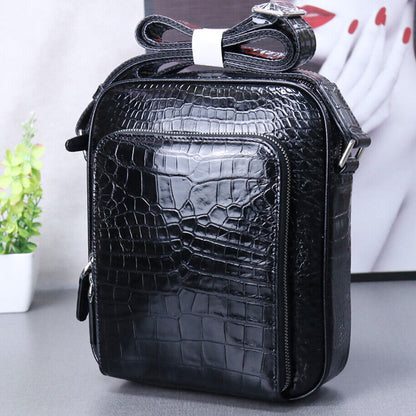 Handcrafted Nile Crocodile Skin Leather 9" Men's Luxury Shoulder/Messenger bags