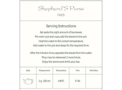 Shepherd's Purse Organic Herb Tea - Shepherds Purse - Sheperds Purse Herbs 100g