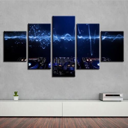 Electrical DJ Music Wave 5 Pc Canvas Wall Art Painting Poster Home Decor Cuadros