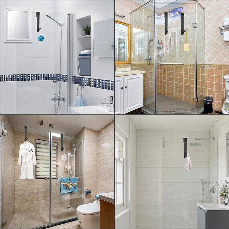 Over Glass Door Hooks Stainless Steel S-Shape Holder Bathroom Shower Towel Racks