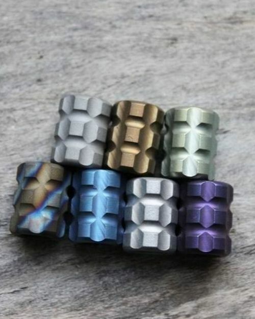 New Blue Gold Titanium Alloy Knife Bead Umbrella Pendant Rope Paracord Outdoor