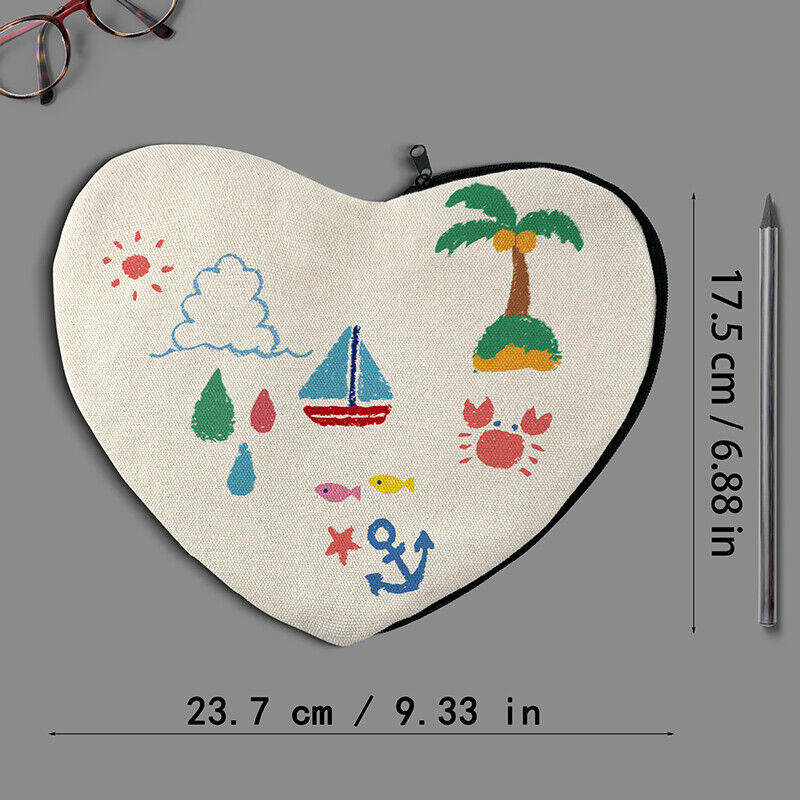 6Pcs Blank DIY Craft Bags Canvas Pen Case Travel Makeup Pouches Cosmetic Bags