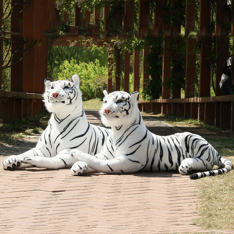 Lovely Simulation White Tiger Stuffed Plush Toy Animal Series Bedtime Doll Toy