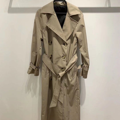 2022 Women's Clothing Retro Casual Loose Double-breasted Overknee Trench Coat