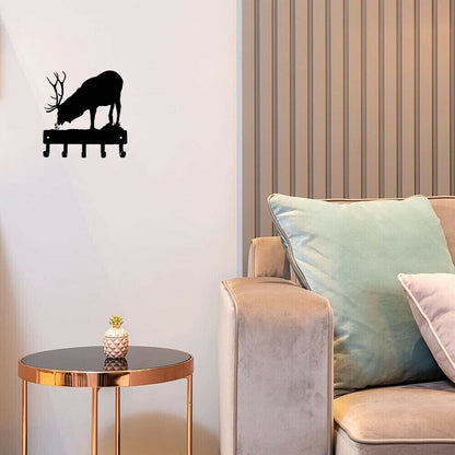 Elk Bull Key Rack Hanger Wall Mounted Hook Up Pendant Wall Art Home Decor