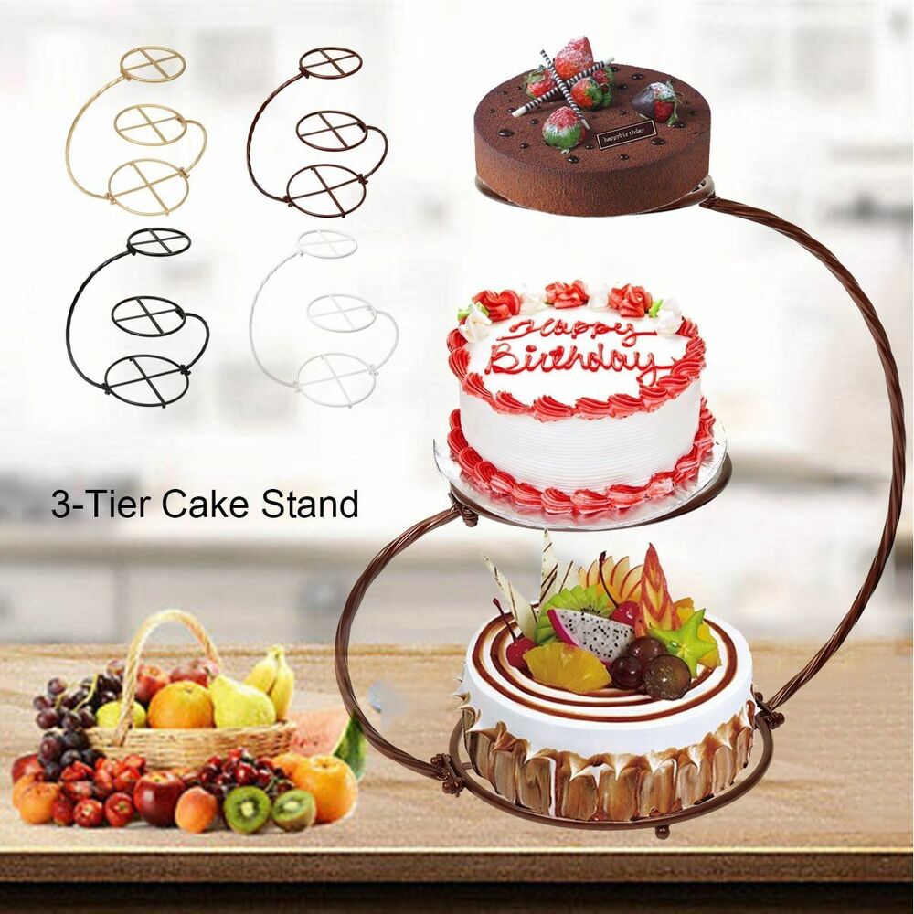 3 Tier Creative Cake Stands 60cm Metal Cupcake Cookies Display Holder Decoration