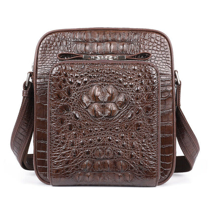 Handcrafted 100% Crocodile Skin Leather Shoulder bag Men's Multifunction handbag