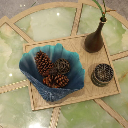 Large Blue-Aqua Sea Shell Bowl Resin Home Decoration Storage Nautical Gift