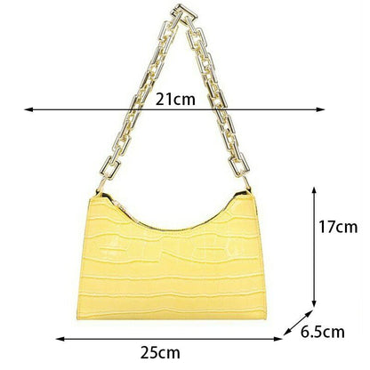 Zipper Handbags Texture Embossed Lacquer Shoulder Bag Simple Small Square Bags