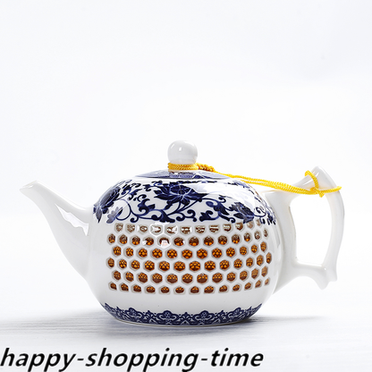 Porcelain Tea Pot Thin Glaze Hollow-out Design Kungfu Tea Pot With Infuser New