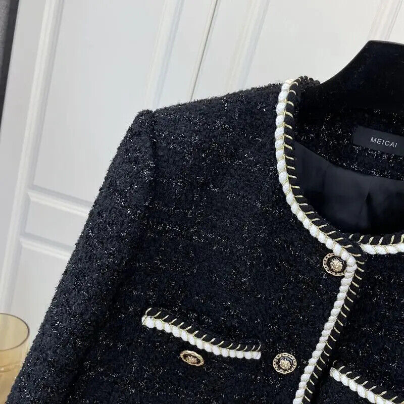 Coat Women's Fall Winter Jackets Overcoat Tweed Top Outwear