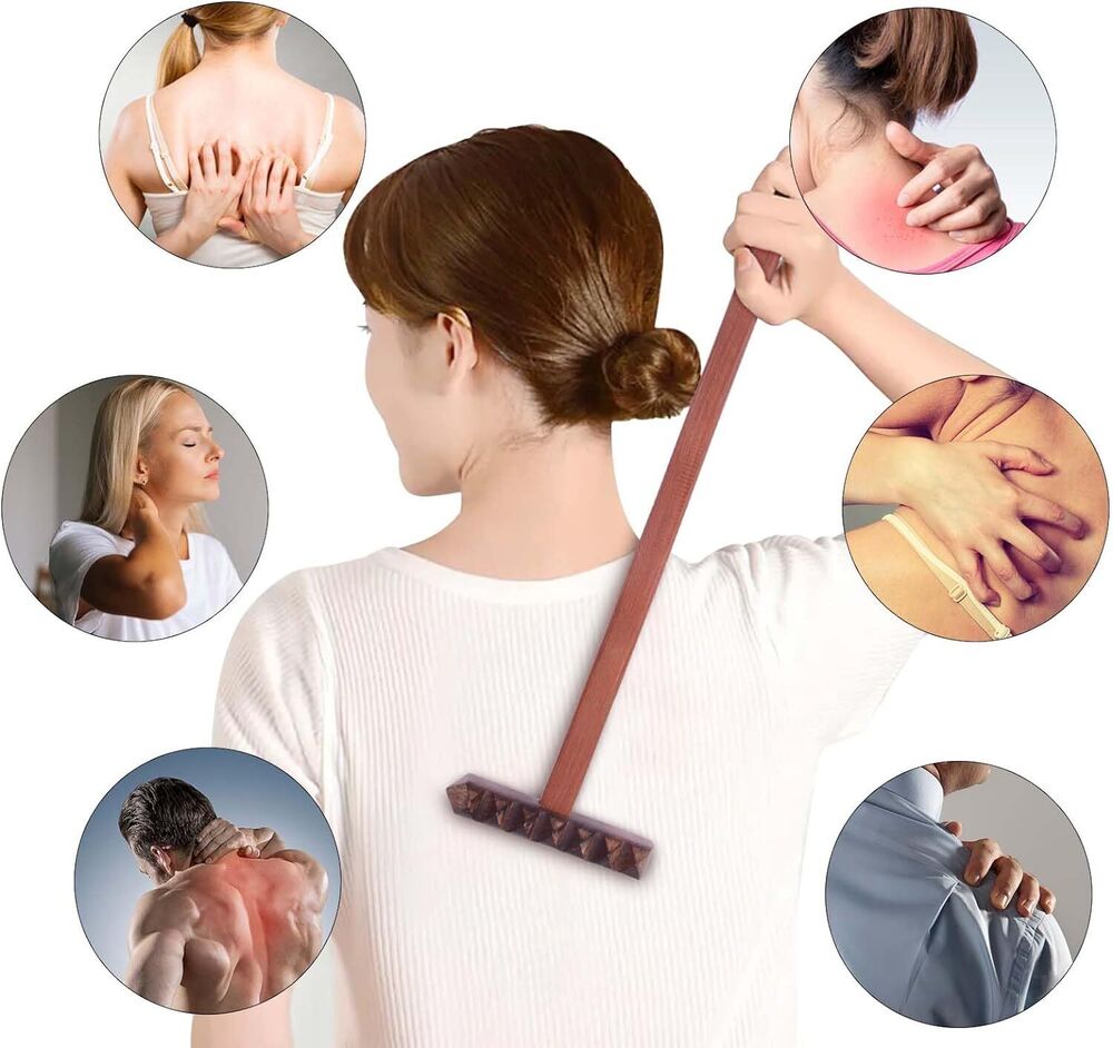 Wooden Back Scratcher Hard Durable Double Sided Scraper/Hammer Anti-Itch/Massage