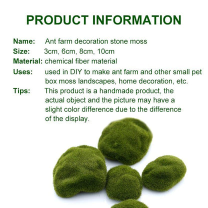 Ant Farm Decoration Artificial Mini Moss Stones Micro-Landscape Decor 3 6 8 10cm