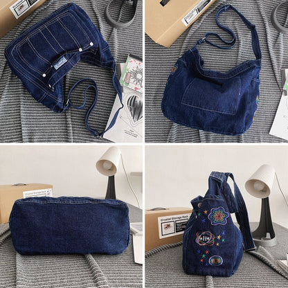 Women's Denim Tote Bag Adjustable Shoulder Crossbody Handbag Purse Gift