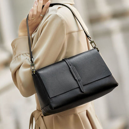 Real Leather Shoulder Bags Solid Crossbody Purse Day Clutch 26*10*16.5 CM Nylon