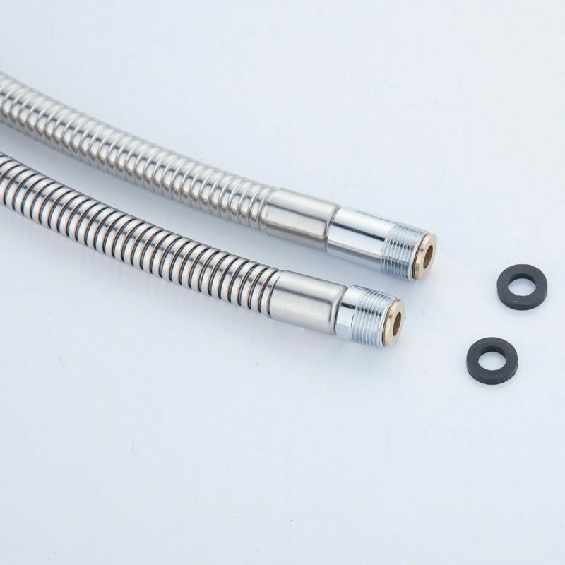 Stainless Steel Chrome Surface Pull Out Shower Pipes Kitchen Drain Faucets Hose