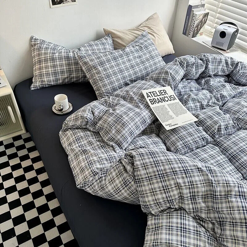 Duvet Cover Set with Sheet Pillowcases Color Bed Queen Size Home Bedding Set
