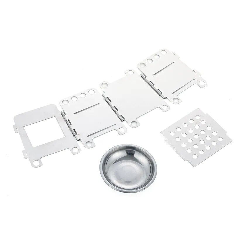 Camping Stove Stainless Steel Outdoor Mini Wood Portable Folding Cooking Toolkit