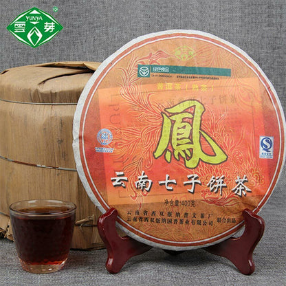 Puwen YUNYA 2006 Puer Ripe Pu-erh "Phoenx" Feng Bing Shu Puerh Tea Cake 400g