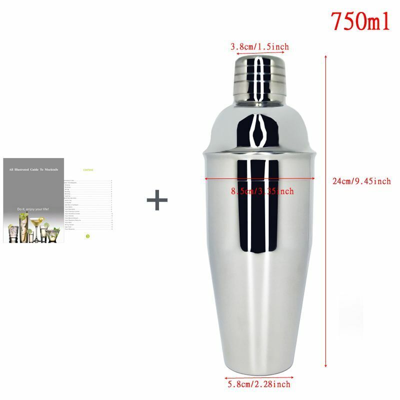 550/750ml Cocktail Shakers 11Pcs/Set Bartender Kit Stainless Steel Mixer Muddler