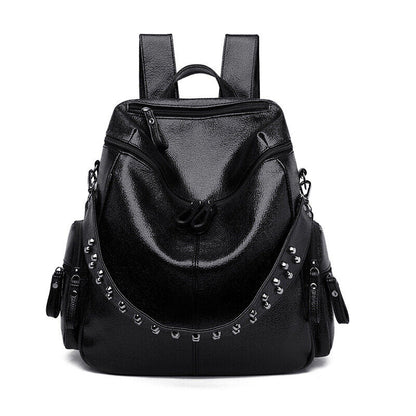 Women's Ladies Leather Backpack Purse Anti-Theft Rucksack Travel Bag Satchel